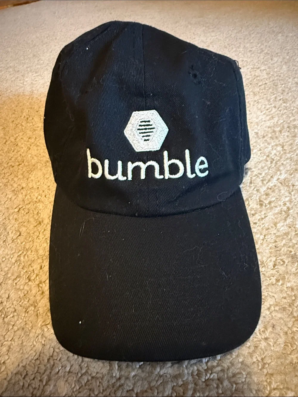 Bumble Black Embroidered Logo Baseball Cap